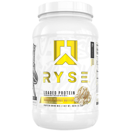 Ryse Loaded Whey Protein Vanilla Peanut Butter Container