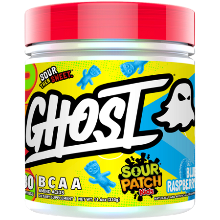 GHOST BCAA Sour Patch Kids Blue Raspberry container front