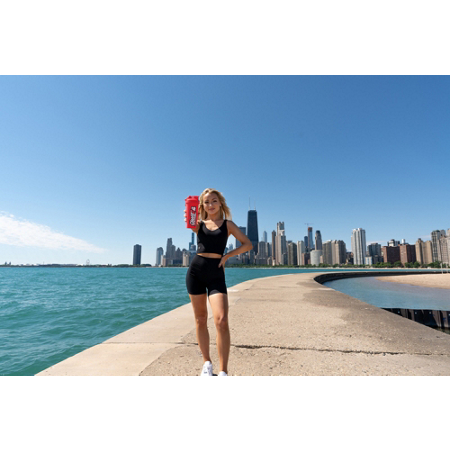 Person with GHOST Shaker Bottle and BlenderBall.