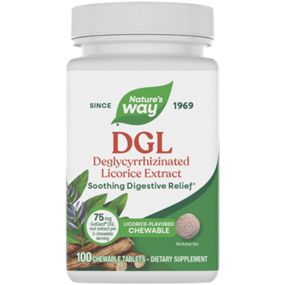 DGL Deglycyrrhizinated Licorice Extract - Digestive Health - Licorice (100 Chewable Tablets)