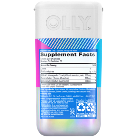 Olly Libido Supplement Facts with Ashwagandha, Damiana, Maca