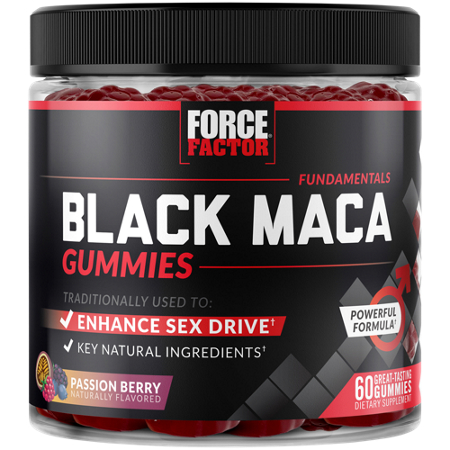 Force Factor Black Maca Gummies jar front