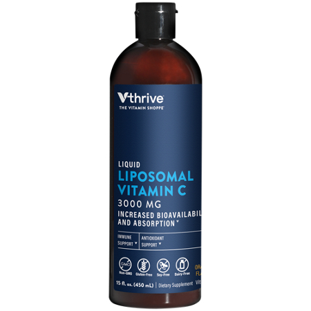 Vthrive The Vitamin Shoppe Liquid Liposomal Vitamin C 3000 MG bottle front