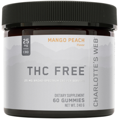 25MG THC Free CBD Gummy - Peach Mango