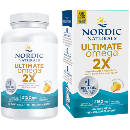 Nordic Naturals Ultimate Omega 2X softgels 2150 MG bottle and box front