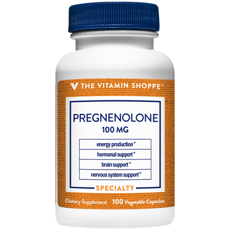 The Vitamin Shoppe Pregnenolone capsules 100 MG bottle front