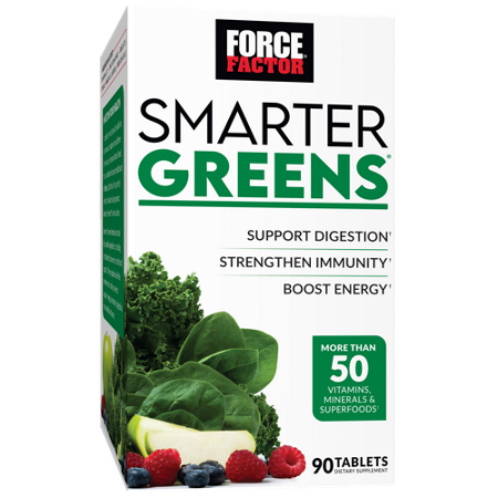 Force Factor Smarter Greens tablets box front
