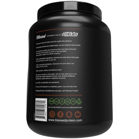 Blessed Vegan Pea Protein Isolate Chocolate Mylk container back