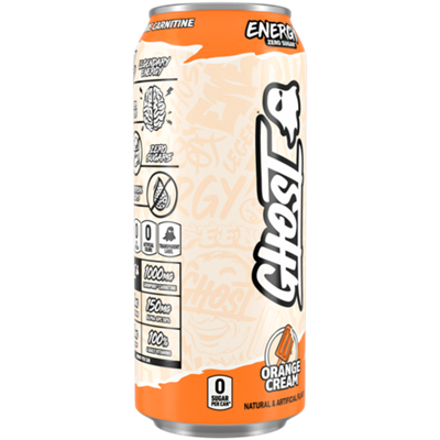 GHOST Energy Drink - Zero Sugar - Orange Cream (12 Drinks, 16 Fl Oz. Each)