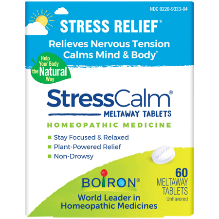 Boiron StressCalm Homeopathic Medicine Meltaway Tablets box front