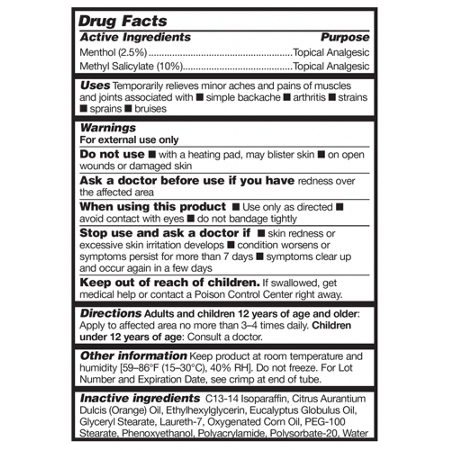 Drug Facts label for Instaflex Extra Strength Pain Relief Cream