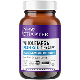 Wholemega Fish Oil Tiny Caps from Wild Salmon EPA/DHA 520mg to Support Cardiovascular, Brain & Eye Health (90 Softgels