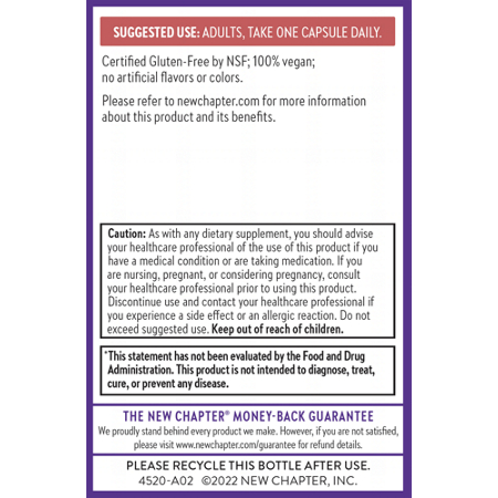 Directions for New Chapter Nerve Health with Lions Mane & B Vitamins