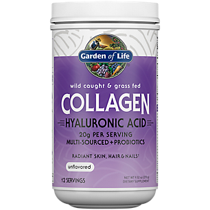 Wild Caught & Grass Fed Collagen Powder with Hyaluronic Acid 20g per Serving Unflavored (9.52 Oz. / 12 Servings)