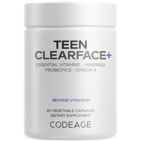 Codeage Teen Clearface Multivitamin capsules bottle front