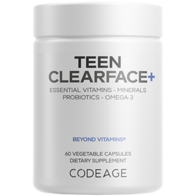 Teen Clearface - All Skin Types Multivitamin Supplement for Teenagers, Boys and Girls Aged 12-18  (60 Capsules)