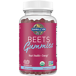 Organic Beets Beauty Gummies Supports Heart Health, Energy and Hair, Skin & Nails Raspberry (60 Gummies)