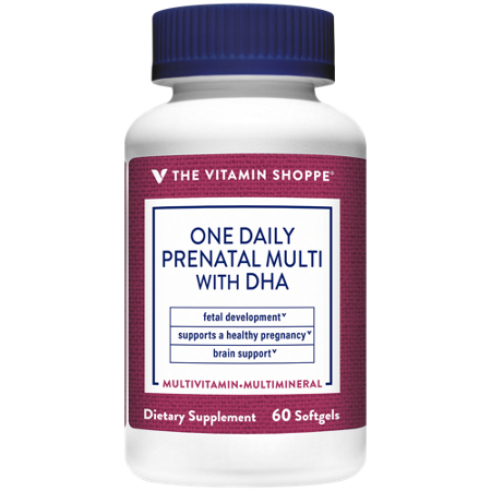 The Vitamin Shoppe One Daily Prenatal Multivitamin bottle front