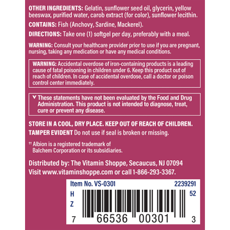 Directions for The Vitamin Shoppe One Daily Prenatal Multivitamin with DHA