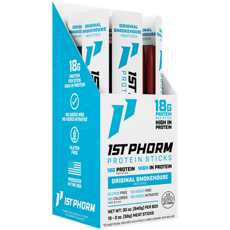 1st Phorm High Protein Sticks Original Smokehouse box front