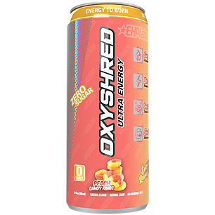 OxyShred Energy Drink with L Carnitine Peach Candy Rings (12 Drinks, 12 Fl Oz. Each)