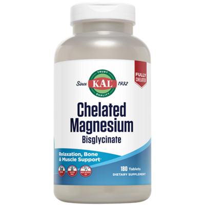 Chelated Magnesium Bisglycinate - Relaxation, Bone & Muscle Support (180 Tablets)