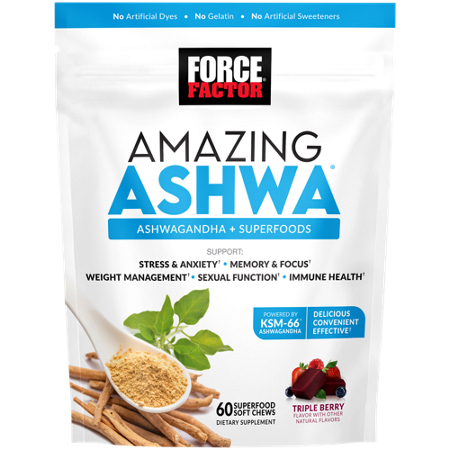 Force Factor Amazing Ashwa Chews bag front