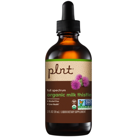 plnt Organic Liquid Milk Thistle bottle front