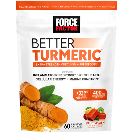 Force Factor Better Turmeric Chews Fruit Splash pouch front