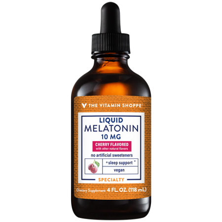 The Vitamin Shoppe Liquid Melatonin for Sleep Support bottle front