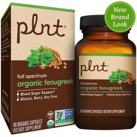 plnt organic fenugreek capsules front