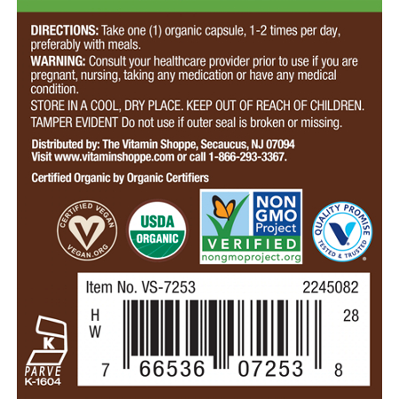 Directions for plnt Organic Cinnamon Full Spectrum Blood Sugar Support capsules