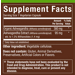 Supplement Facts label for plnt Ashwagandha Full Spectrum Stress Support