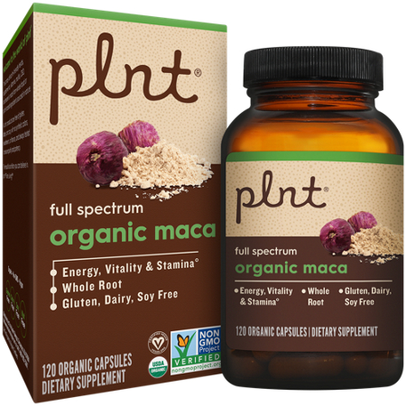 plnt Organic Maca full spectrum box and bottle front