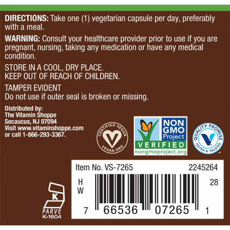 Directions for The Vitamin Shoppe Cranberry Capsules
