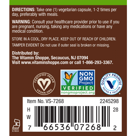 Directions for The Vitamin Shoppe plnt Holy Basil Vegetarian Capsules