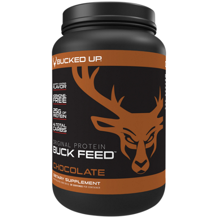 Bucked Up Original Protein Buck Feed Chocolate powder front