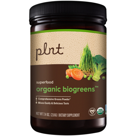 plnt Organic BioGreens Superfood Powder jar front