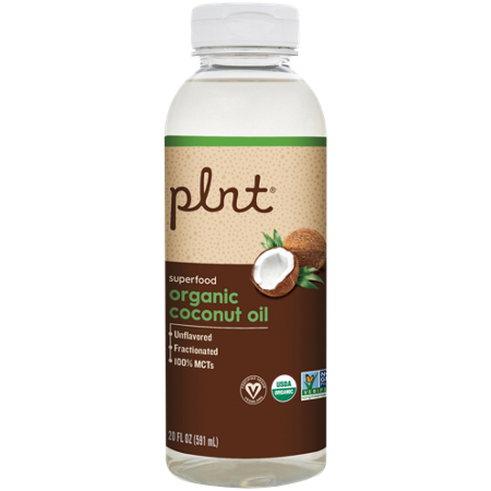 plnt Organic Liquid Coconut Oil bottle front