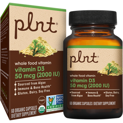 Vitamin D3 – 50 MCG (2,000 IU) - Whole Food Vitamin (60 Organic Capsules)