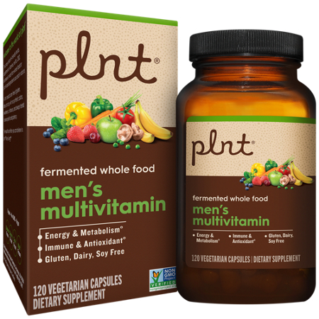 plnt Fermented Whole Food Mens Multivitamin box and bottle front