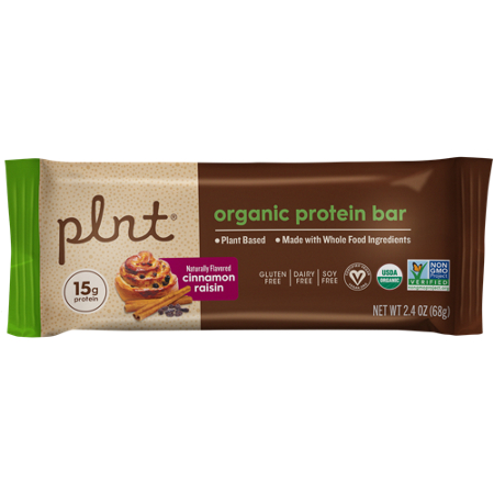 plnt Organic Protein Bar Cinnamon Raisin 15g protein view 4