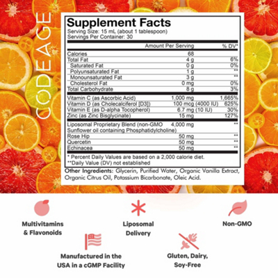 Wonder-C Liposomal with Vitamin C, D3 & Zinc - Orange