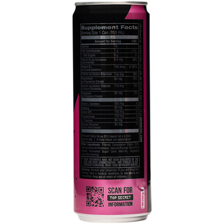 Supplement Facts label for JOCKO FUEL Discipline GO Energy Drink Pink Lemonade