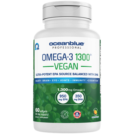 Ocean Blue Omega 3 1300 Vegan Softgels front