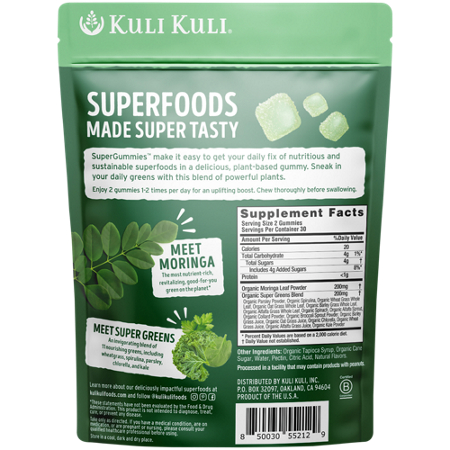Kuli Kuli Moringa & Super Greens Superfood Gummies green apple view 3