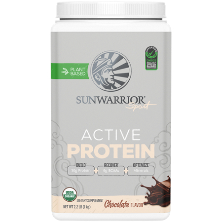 SunWarrior Plant-Based Active Protein Chocolate container front