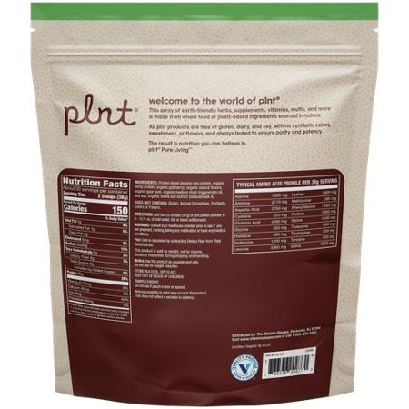 Organic Plant Protein Vanilla bag back