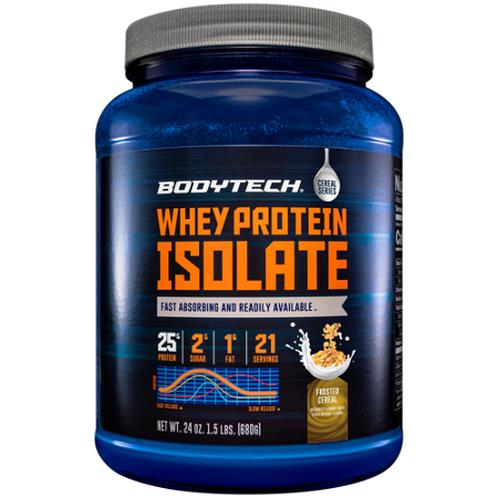 BodyTech Whey Protein Isolate Powder Frosted Cereal container front
