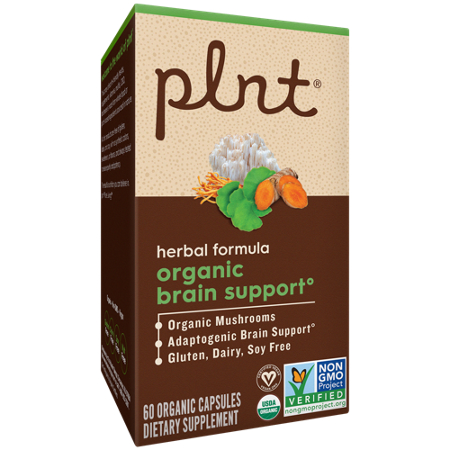 plnt Organic Brain Support Herbal Formula with Organic Mushrooms box view 7